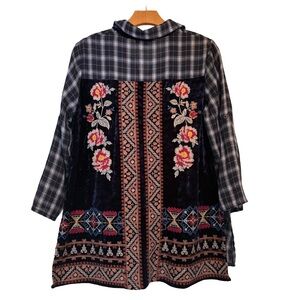 ANDREE BY UNIT Navy Plaid Jacket Medium